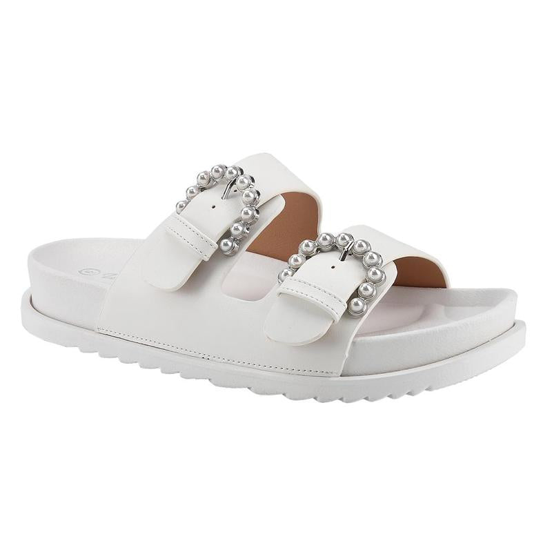 Belovely Women'S Double Buckle Slides - Sandals for Women - Waterproof and Quick-Drying - Perfect for Walking, Beach, and Swimming Flipflops
