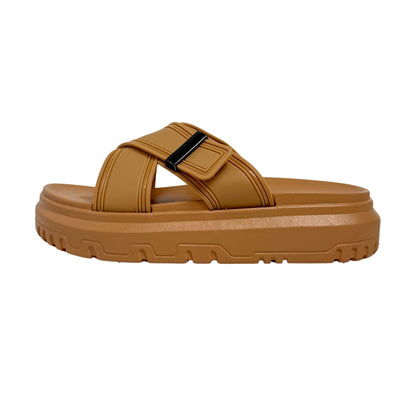 858-1 Men’s Footbed Sandals – Adjustable Double Strap Cork-Style Slides | Soft Arch Support Insole | Slip-Resistant Sole | Casual Walking Sandals for Summer, Travel & Daily Comfort