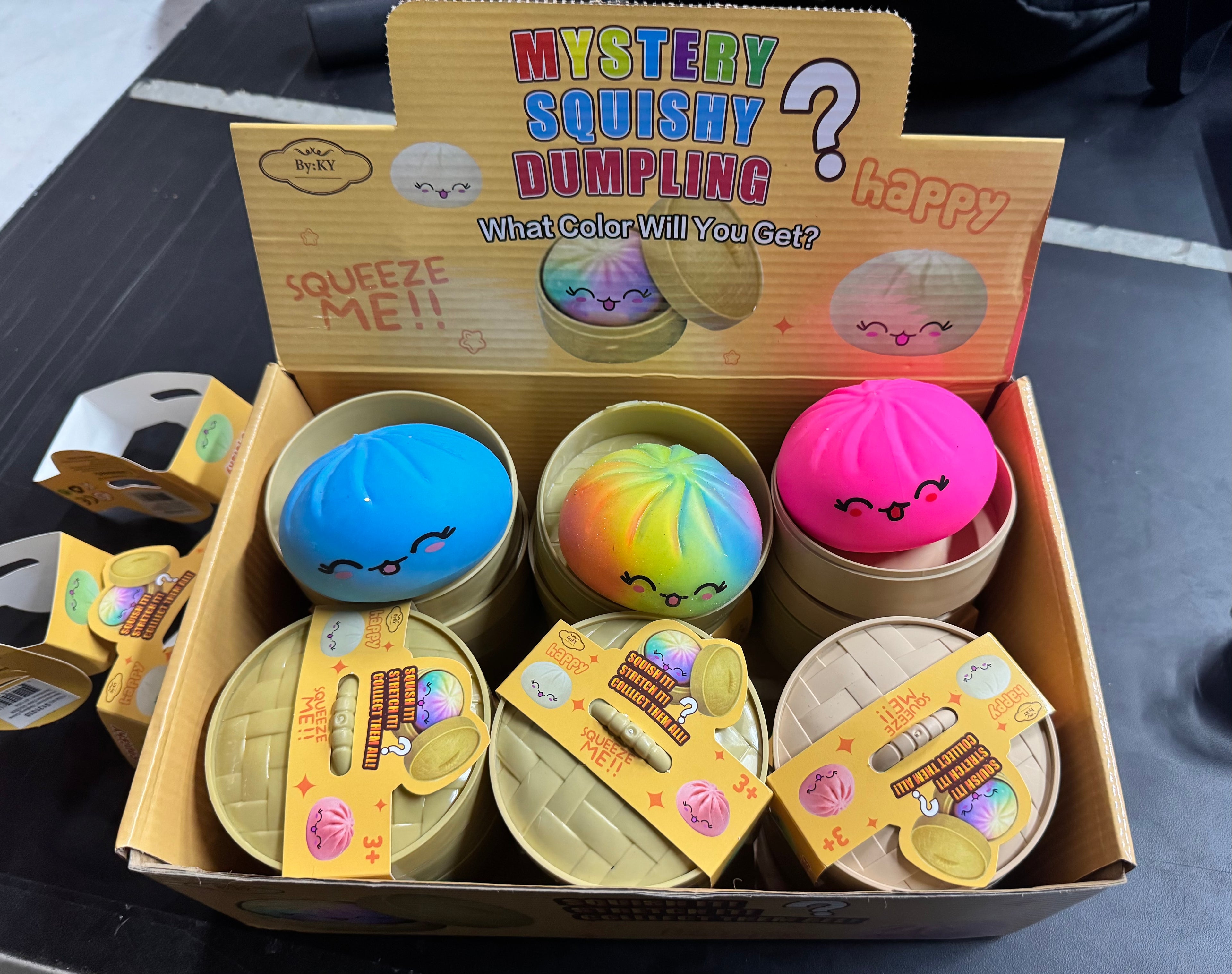 Squishy Hystery Dumpling - Steamed Bun METALIC  - 12 Per Box