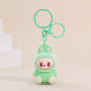Sitting Labubu Doll Keychain External Implantation Fluff Pvc  Phone Ornaments Bag Charms Car Keychain Christmas Gifts