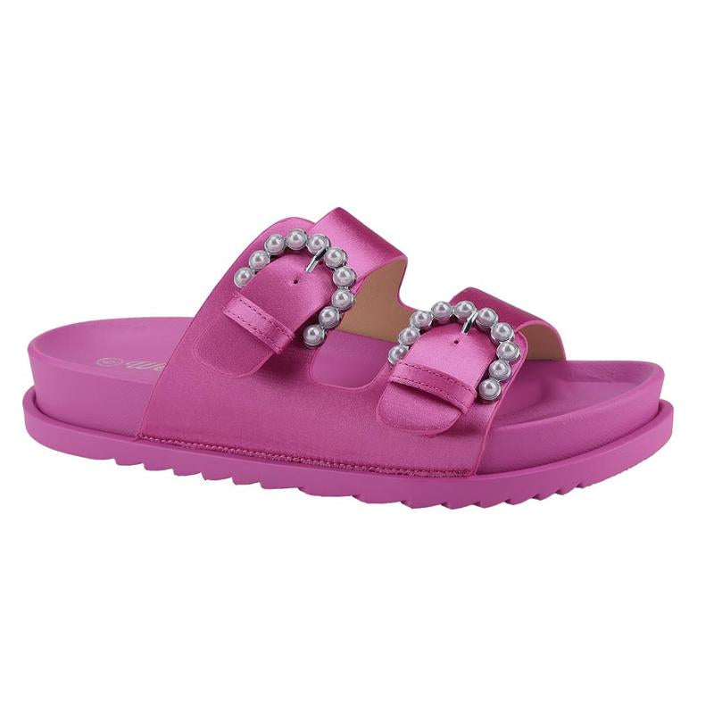 Belovely Women'S Double Buckle Slides - Sandals for Women - Waterproof and Quick-Drying - Perfect for Walking, Beach, and Swimming Flipflops