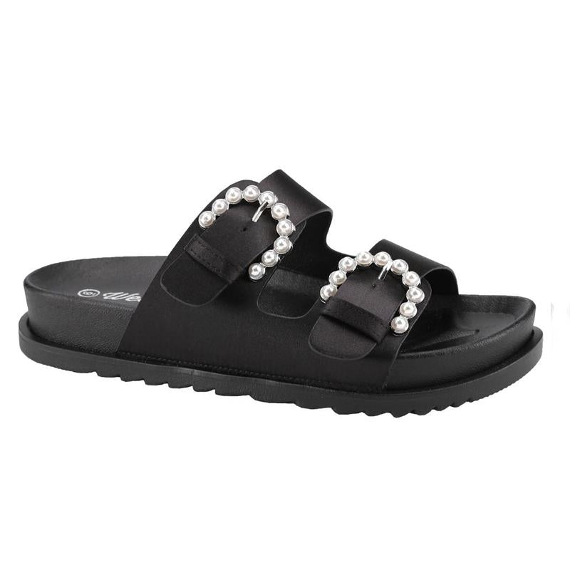 Belovely Women'S Double Buckle Slides - Sandals for Women - Waterproof and Quick-Drying - Perfect for Walking, Beach, and Swimming Flipflops