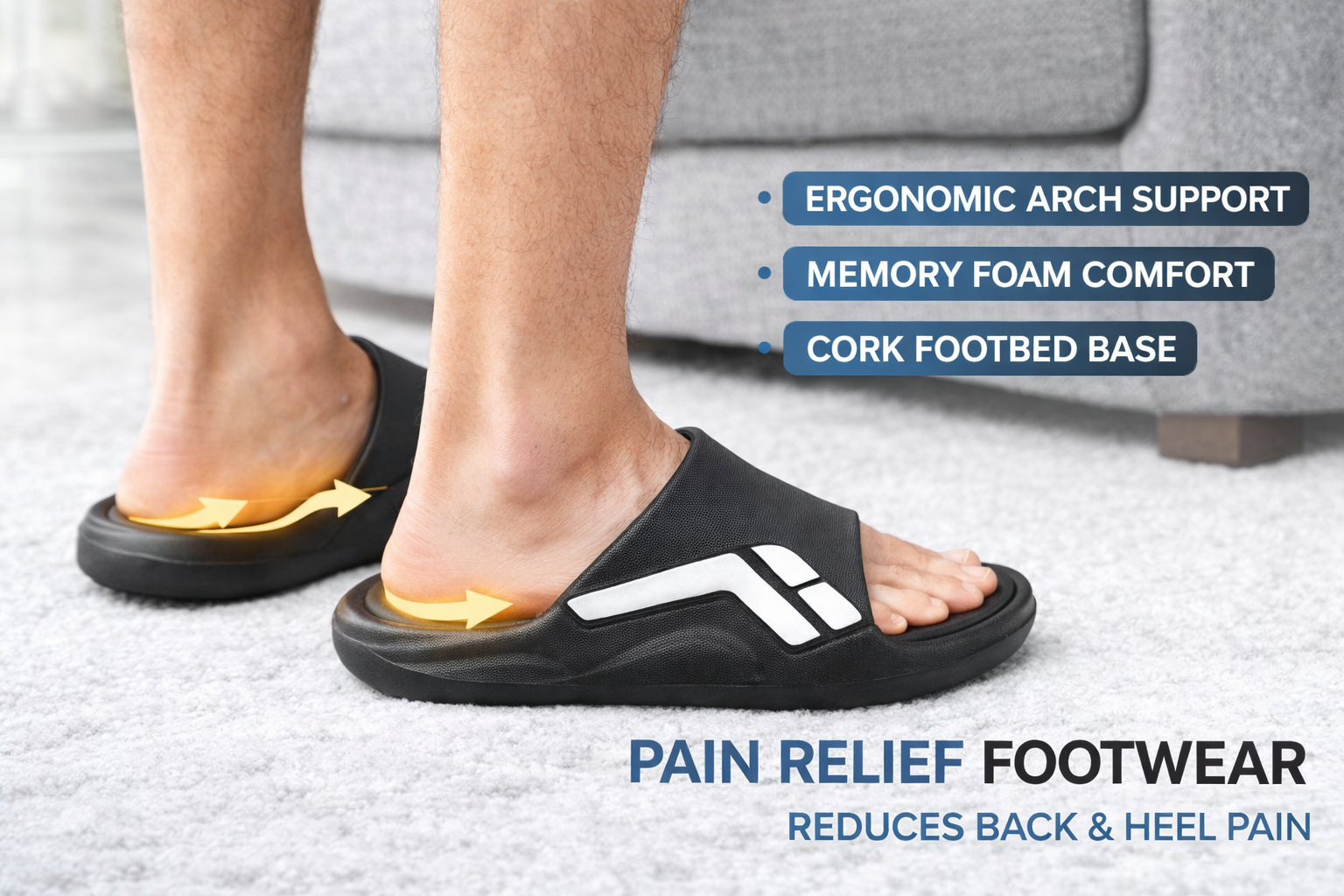 Soft Thick Sole arch support Cushion Lightweight, Waterproof TX105
