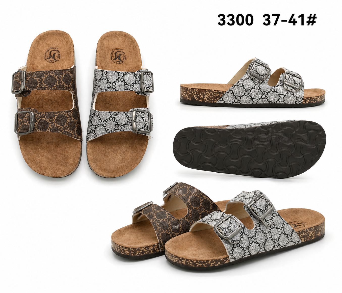 case of 30 pairs 2 of each size and color  women's Footbed Sandals – Comfortable Slip-On Slides with Arch Support