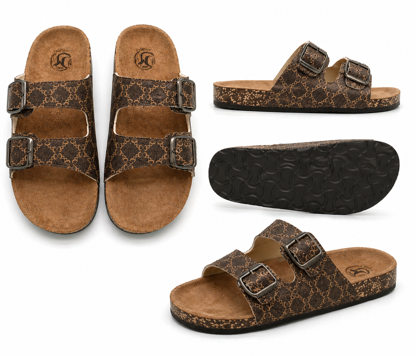 case of 30 pairs 2 of each size and color  women's Footbed Sandals – Comfortable Slip-On Slides with Arch Support