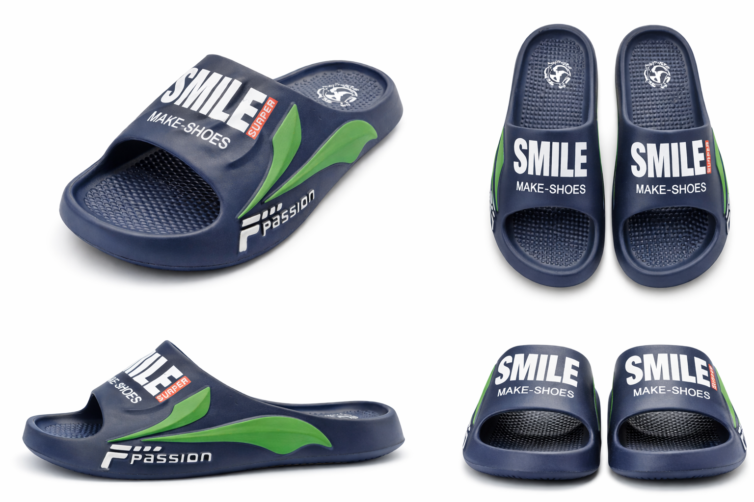 EVA SLIDES PACK OF 30 PAIRS 4 COLORS AND 5 SIZES MIX