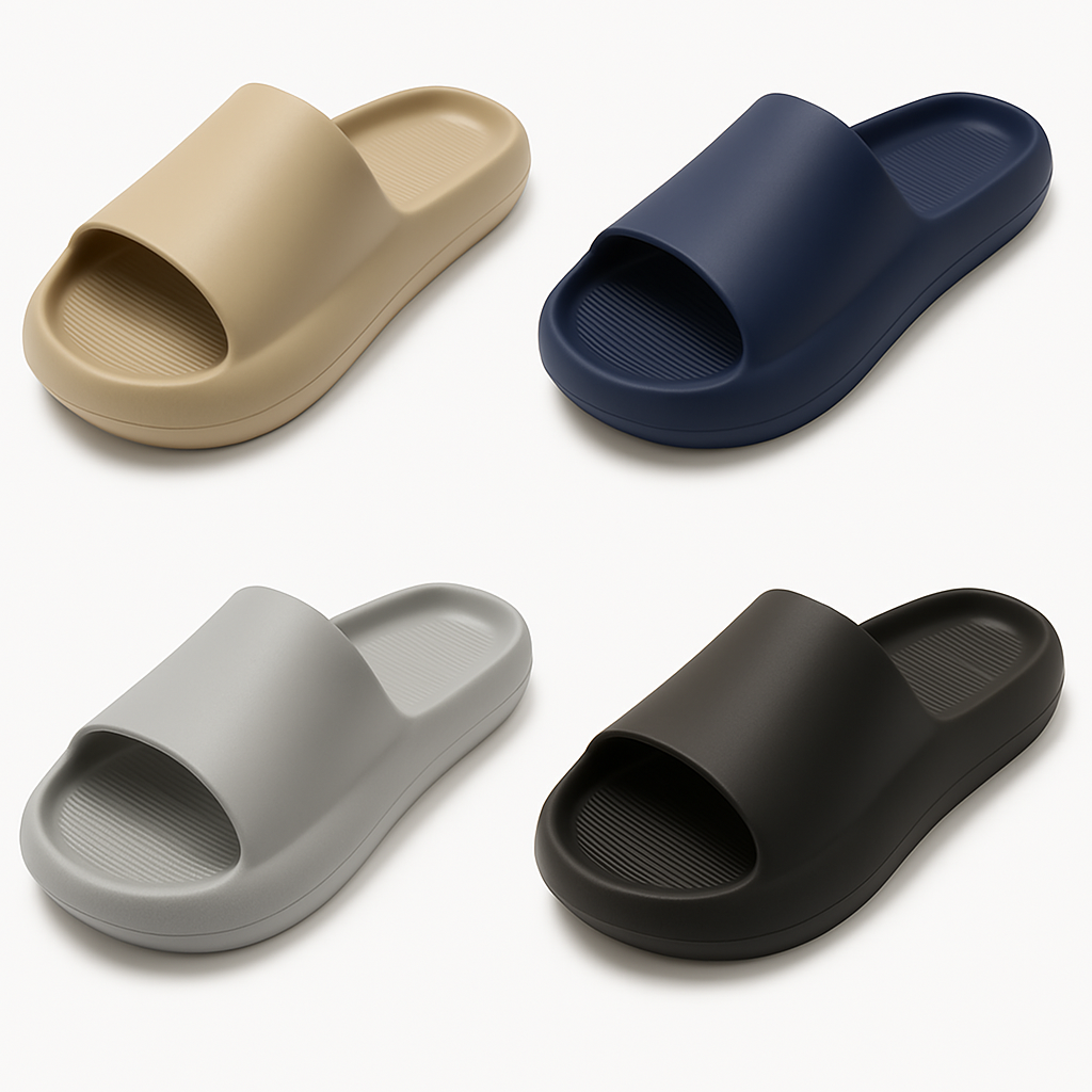 MAKLY Men’s Cushion Slide Sandals – Cloud