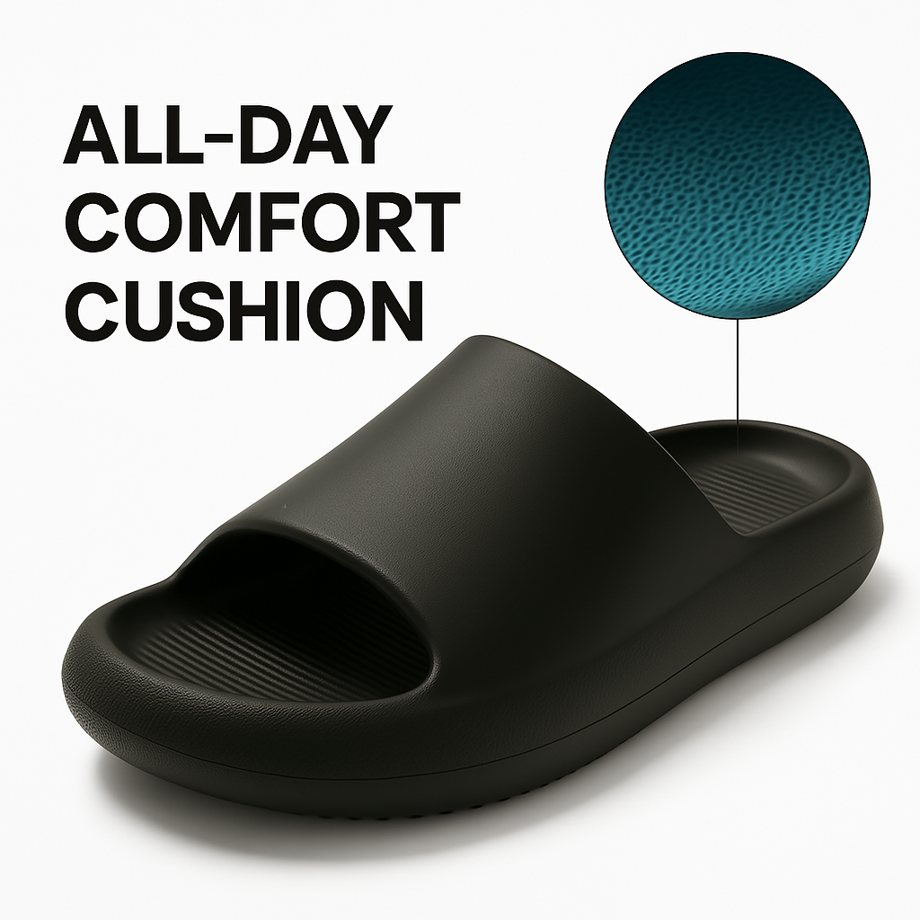 MAKLY Men’s Cushion Slide Sandals – Cloud