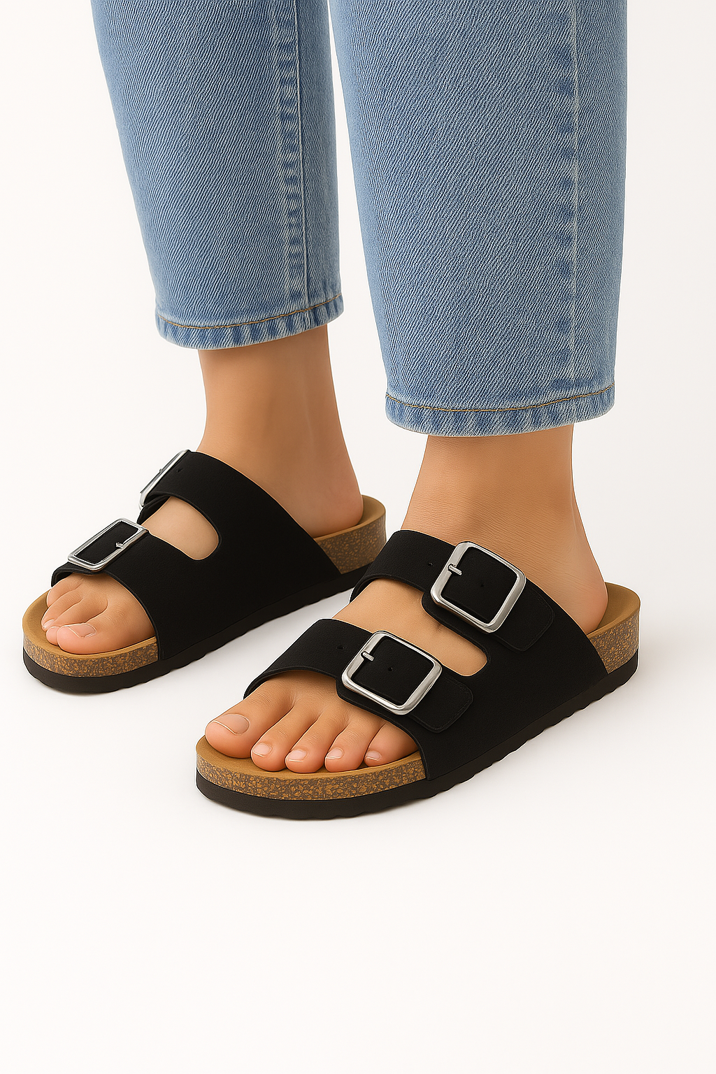 PACK OF 30 PAIRS WHOLESALE BULK 6-9 SIZE women’s  Footbed Sandals waterproof