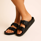 WOMEN'S Sandals, Arch Support Slides with Adjustable Buckle Straps