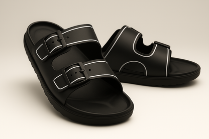 Men’s Footbed Slide Sandals – Arch Support, Cushioned Comfort, Lightweight & Non‑Slip for Indoor/Outdoor Wear