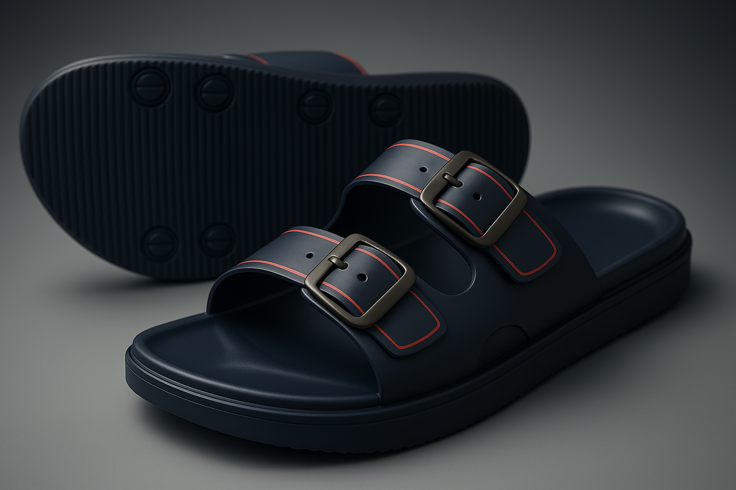 Men’s Footbed Slide Sandals – Arch Support, Cushioned Comfort, Lightweight & Non‑Slip for Indoor/Outdoor Wear