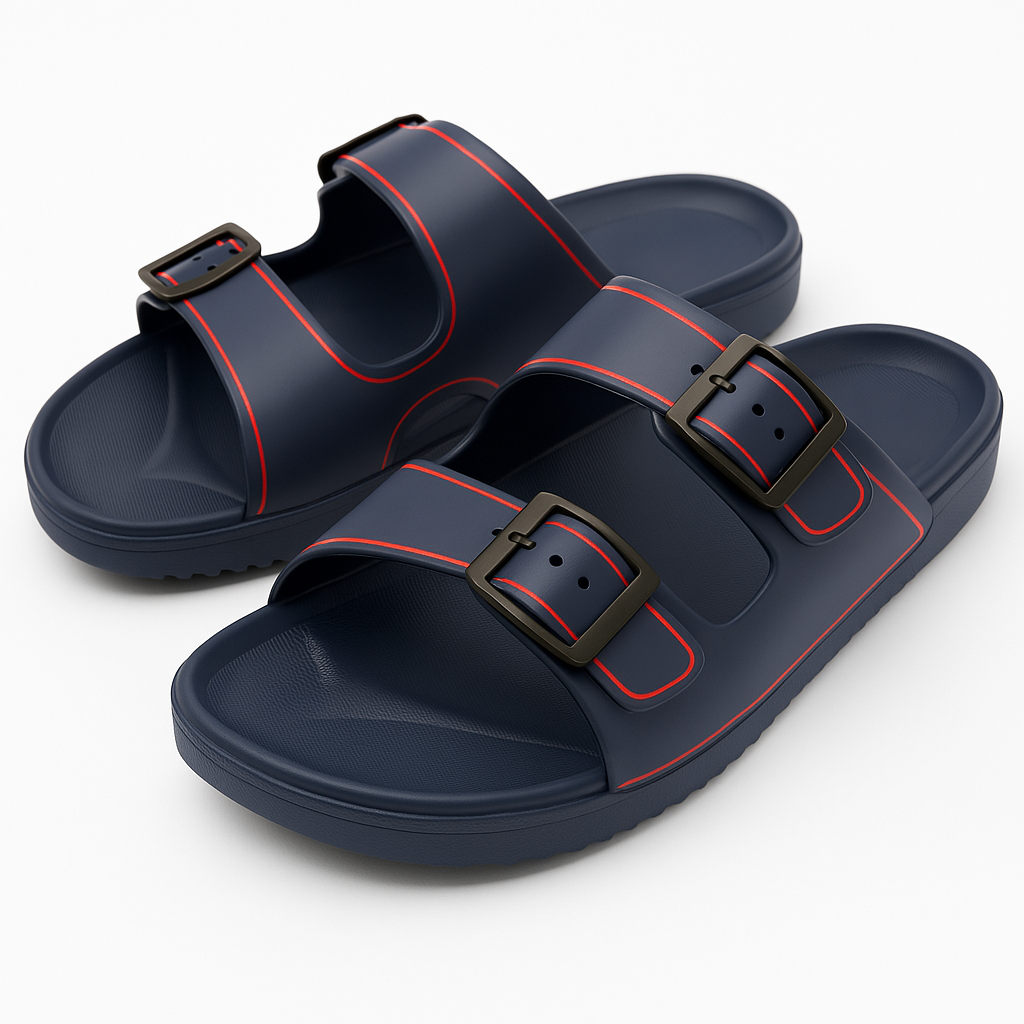 Men’s Footbed Slide Sandals – Arch Support, Cushioned Comfort, Lightweight & Non‑Slip for Indoor/Outdoor Wear