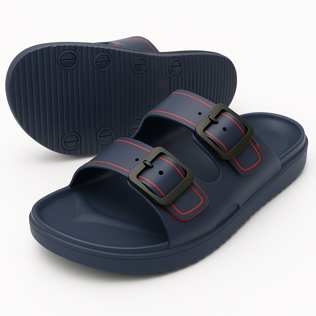 Men’s Footbed Slide Sandals – Arch Support, Cushioned Comfort, Lightweight & Non‑Slip for Indoor/Outdoor Wear