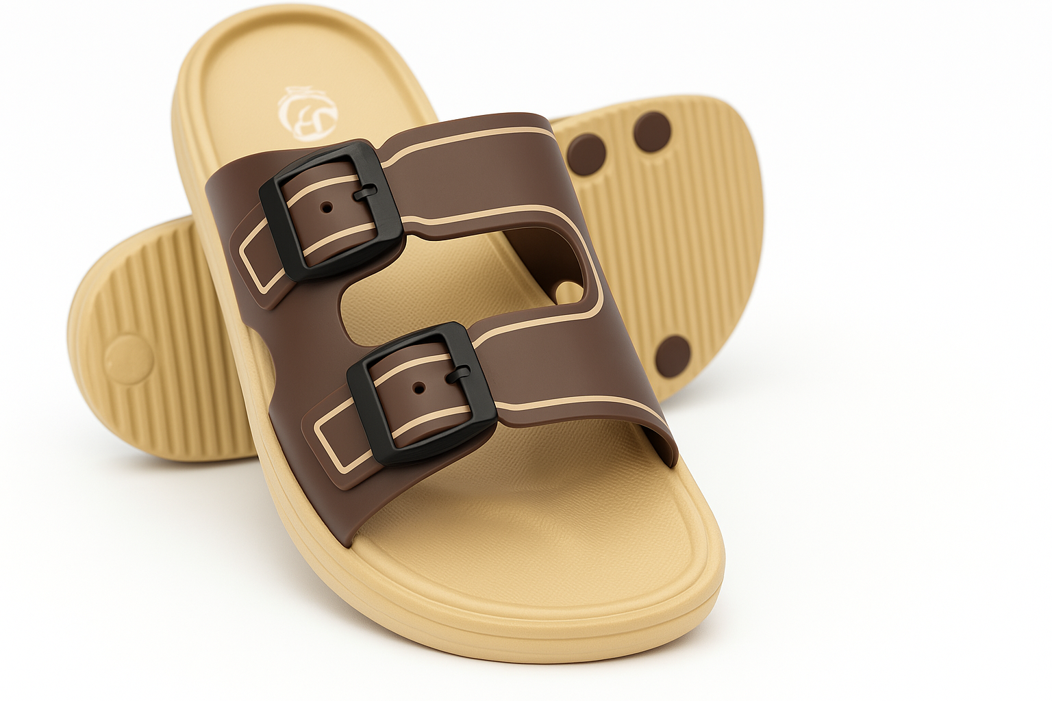 Men’s Footbed Slide Sandals – Arch Support, Cushioned Comfort, Lightweight & Non‑Slip