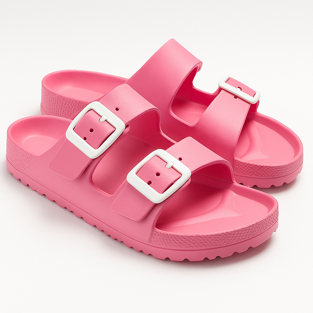 WOMEN'S Sandals, Arch Support Slides with Adjustable Buckle Straps