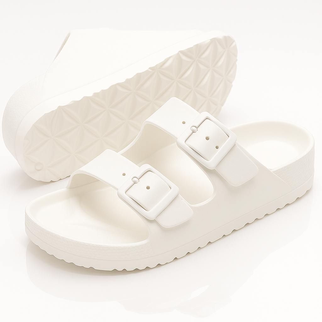 WOMEN'S Sandals, Arch Support Slides with Adjustable Buckle Straps