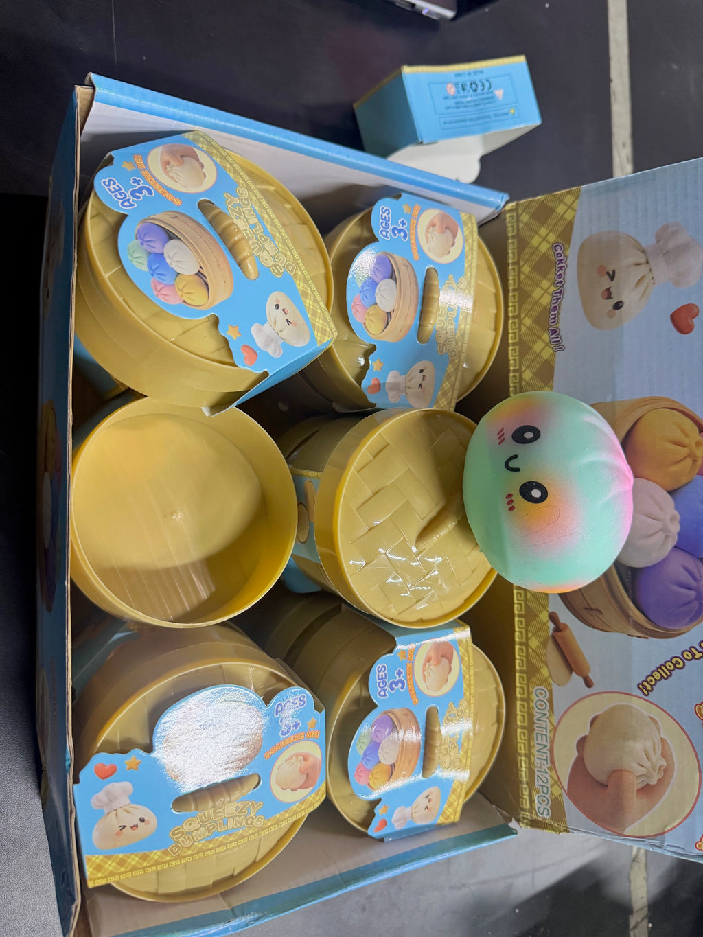Squishy Mystery Dumpling - Steamed Bun METALIC  - 12 Per Box