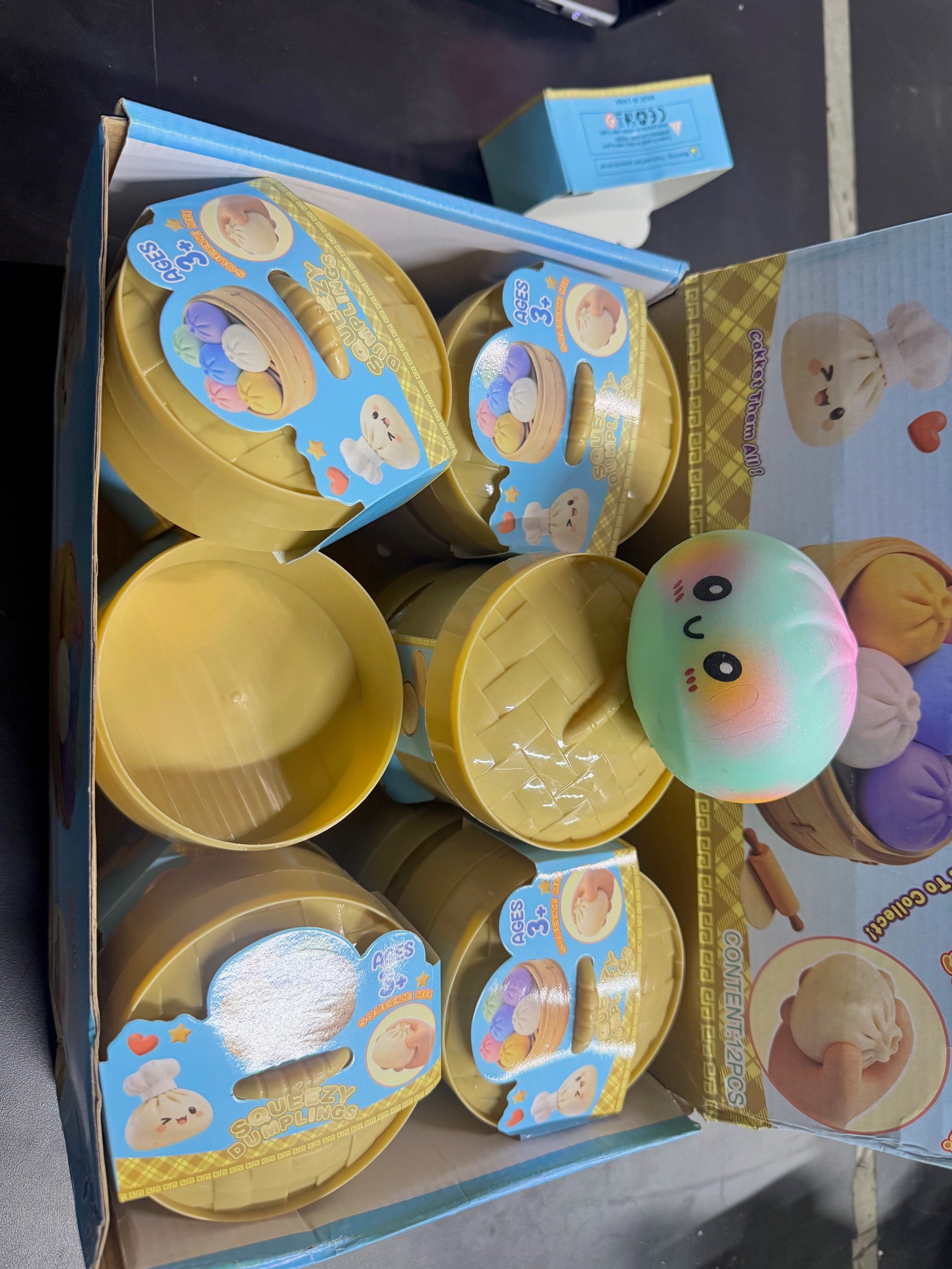 Squishy Mystery Dumpling - Steamed Bun METALIC  - 12 Per Box