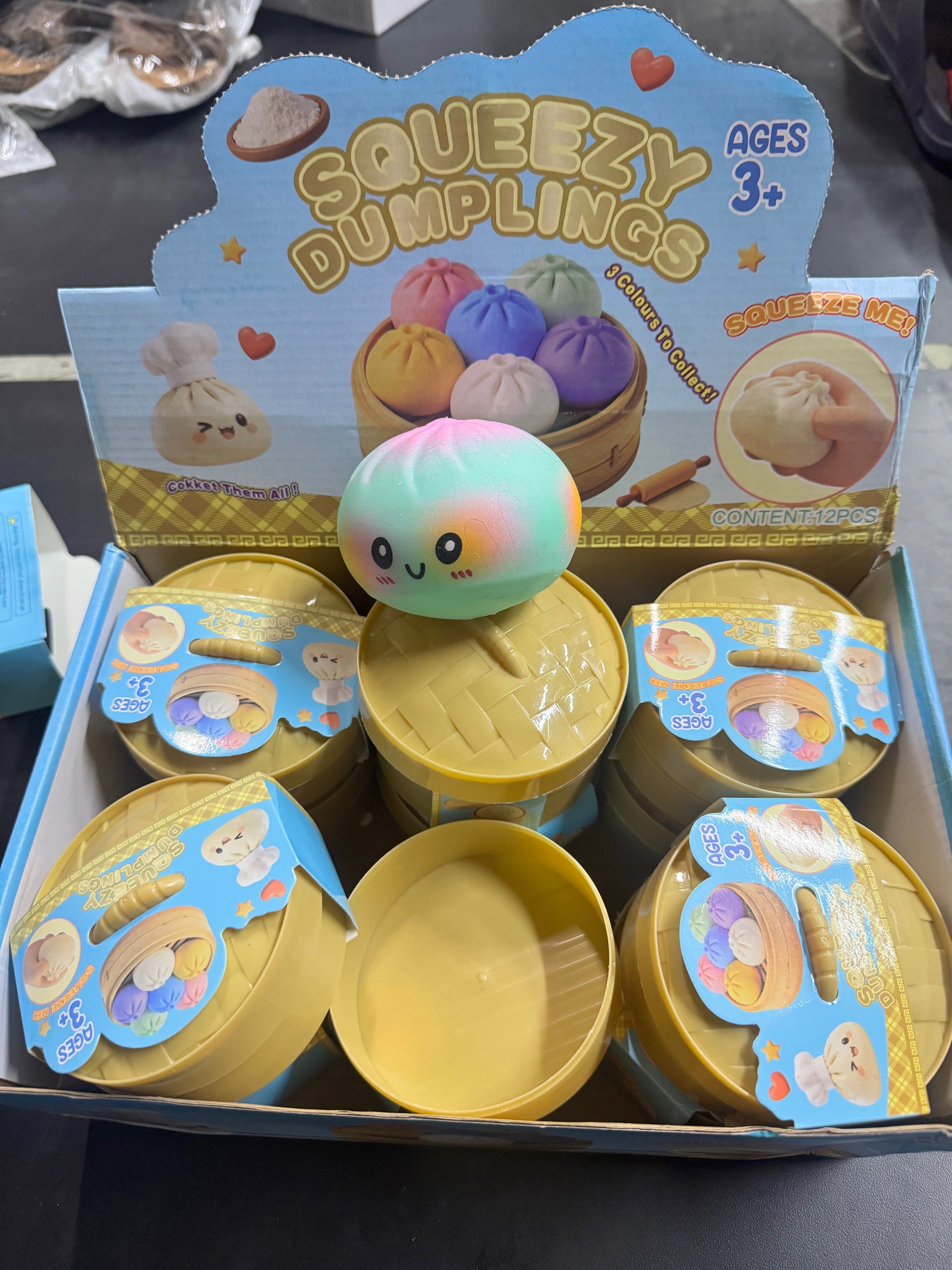 Squishy Mystery Dumpling - Steamed Bun METALIC  - 12 Per Box