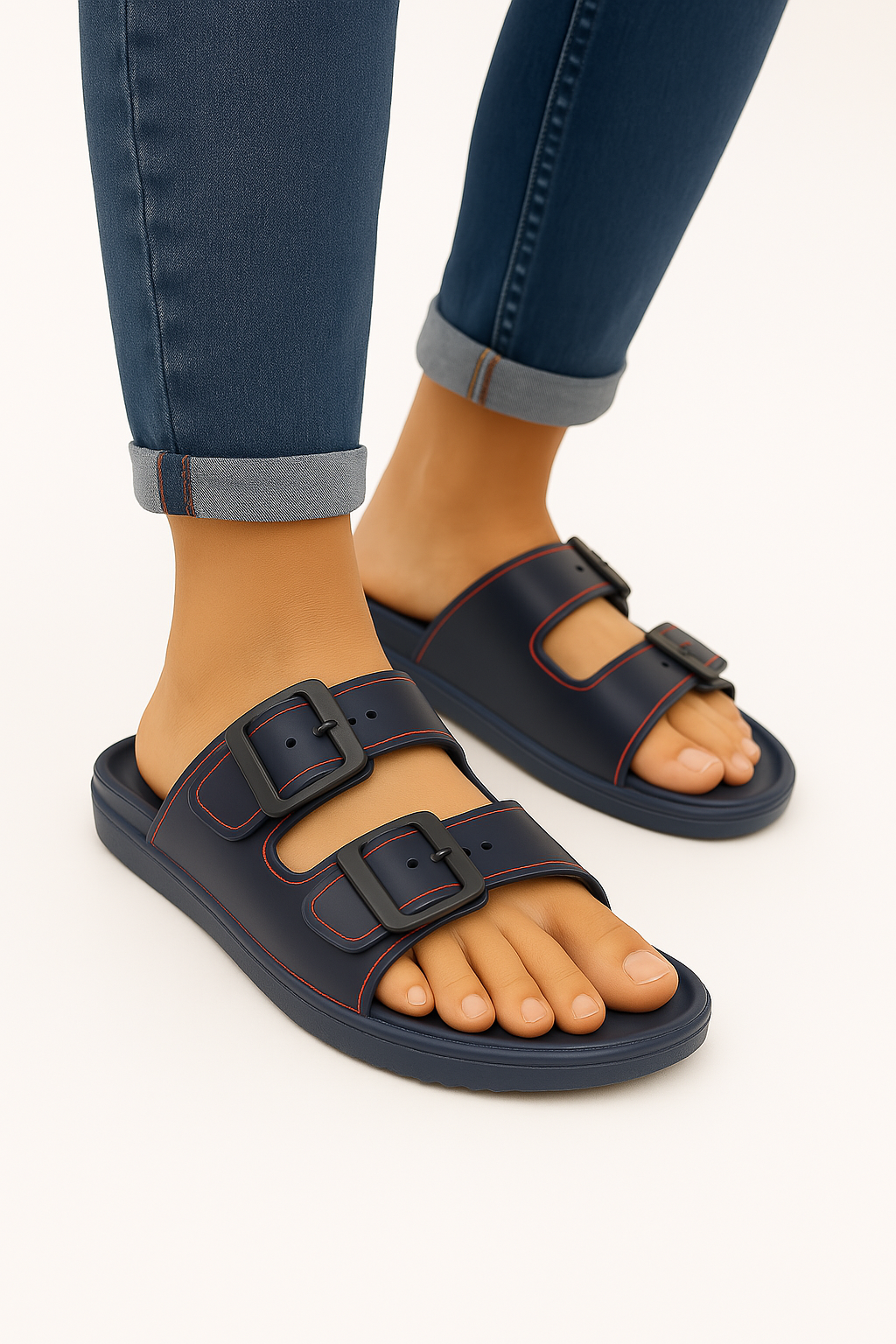 Men’s Footbed Slide Sandals – Arch Support, Cushioned Comfort, Lightweight & Non‑Slip for Indoor/Outdoor Wear