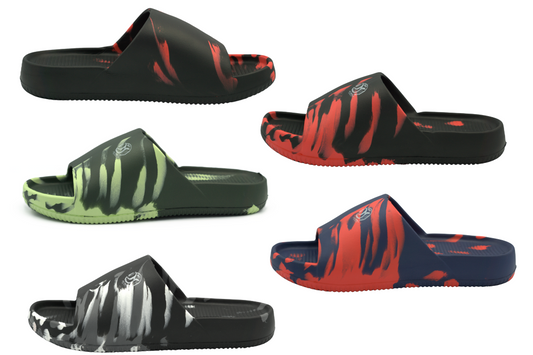TX104 Calm Slide Slides for Men – Soft Cushion Slip-On Sandals with Thick Sole | Lightweight, Waterproof, Anti-Slip Comfort Slides for Indoor, Shower, Beach & Everyday Use